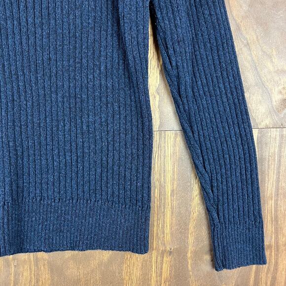 Field & Stream Mens Sweater Blue Heavy Knit Reinforced Shoulders 1/4 Zip Large - Picture 4 of 13